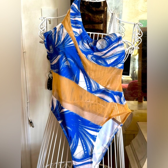 Norma Kamila NWT One Piece Blue & Mesh - Picture 1 of 8